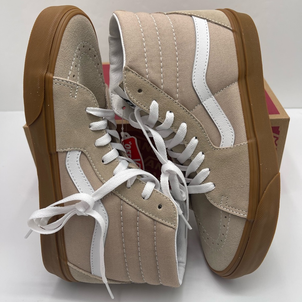 Vans Men’s Sk8-Hi
Humus/Gum Sneakers 
VN0A38GEVS8
 High-Top Sneakers in Beige - Picture 13 of 16